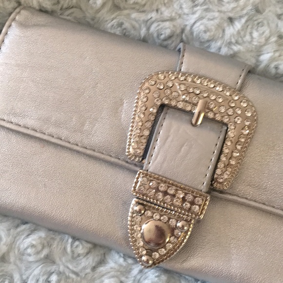 Metallic Silver Rhinestone Belt Buckle Wallet - Picture 2 of 10
